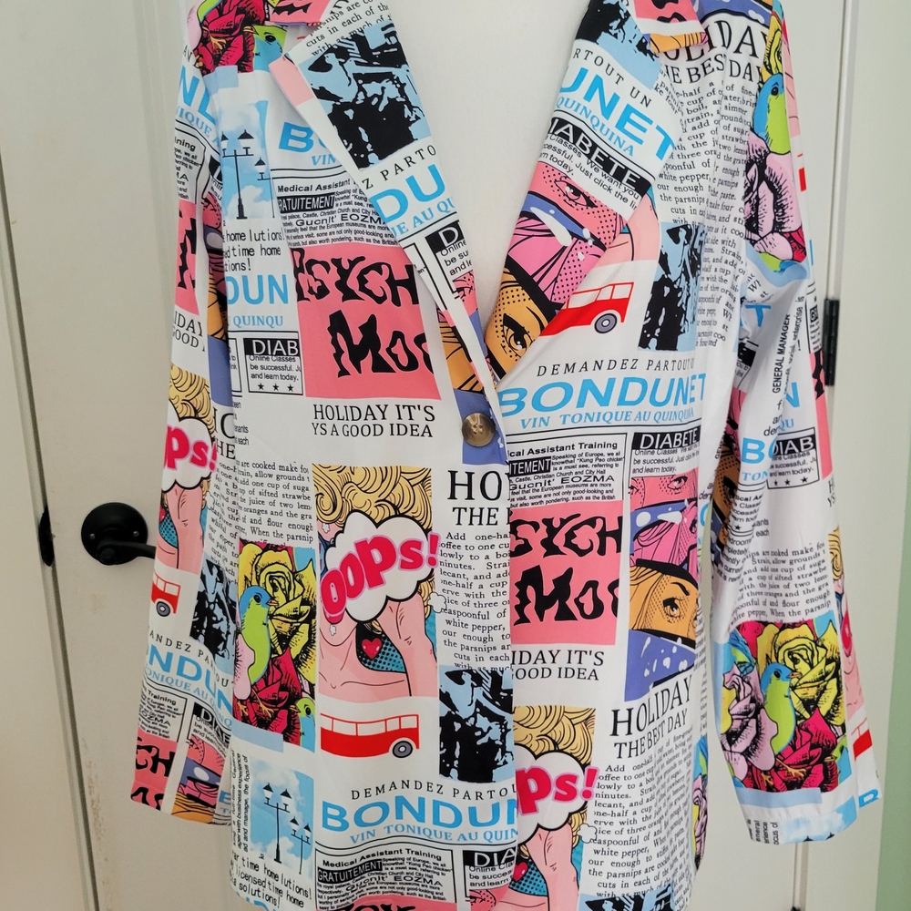 Nique Multicolor Graphic Print Blazer